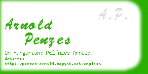 arnold penzes business card